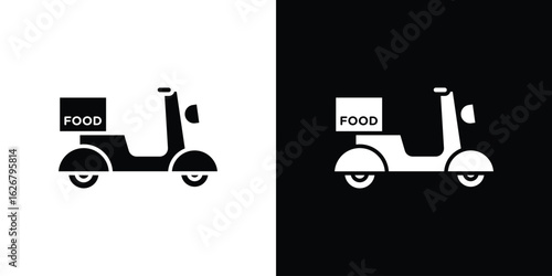 Food delivery icon, glyph style icon for web site or mobile app