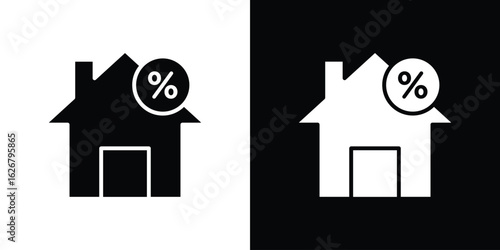 Fixed rate mortgage icon, glyph style icon for web site or mobile app