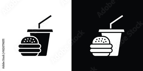 Fast food icon, glyph style icon for web site or mobile app