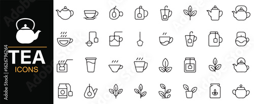 Tea-time icons for restaurants, tea shops, and beverage-themed designs