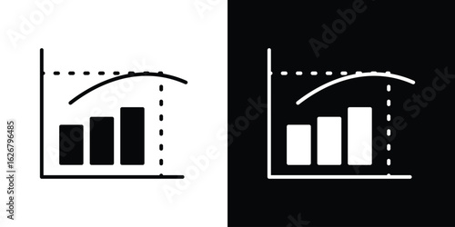 Diminishing returns icon, glyph style icon for web site or mobile app