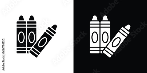 Crayon icon, glyph style icon for web site or mobile app