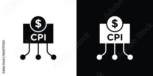 Consumer prices index icon, glyph style icon for web site or mobile app