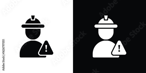 Construction risk icon, glyph style icon for web site or mobile app