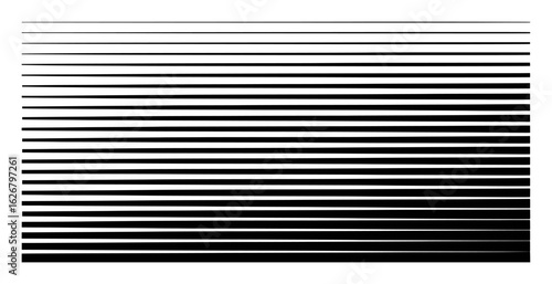 Black and white horizontal lines of varying thickness pattern
