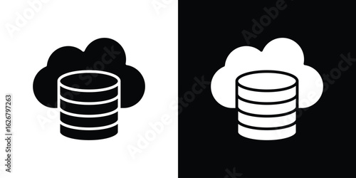 Cloud server icon, glyph style icon for web site or mobile app