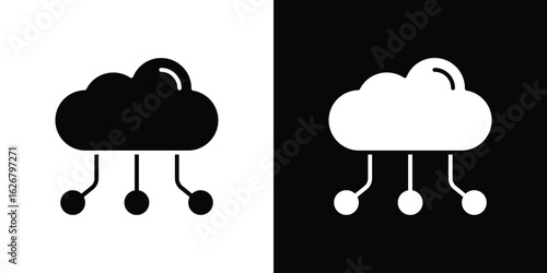 Cloud computing icon, glyph style icon for web site or mobile app