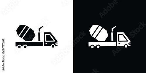 Cement truck icon, glyph style icon for web site or mobile app