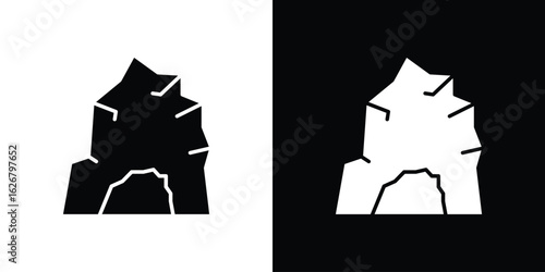 cave icon, glyph style icon for web site or mobile app