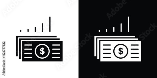 capital gain icon, glyph style icon for web site or mobile app