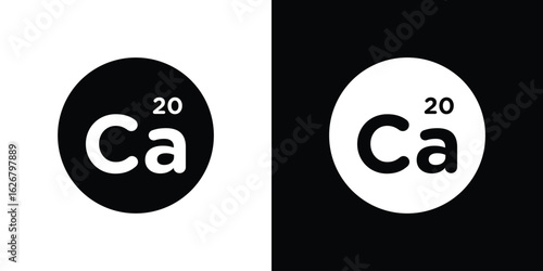 Calcium icon, glyph style icon for web site or mobile app
