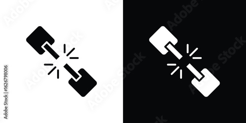 Broken link icon, glyph style icon for web site or mobile app