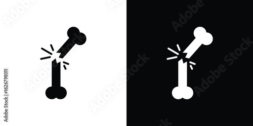 Broken bone icon, glyph style icon for web site or mobile app