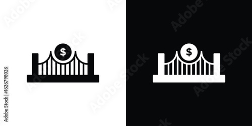 Bridging loan icon, glyph style icon for web site or mobile app