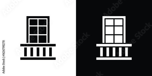 Balcony icon, glyph style icon for web site or mobile app