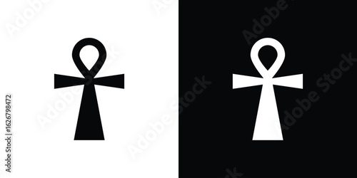 Ankh icon, glyph style icon for web site or mobile app