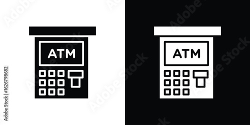 ATM machine icon, glyph style icon for web site or mobile app