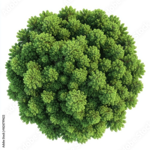 Dense green sphere of foliage