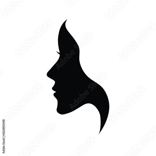 vector women face silhouette isolated business beauty female company logo lady icon
