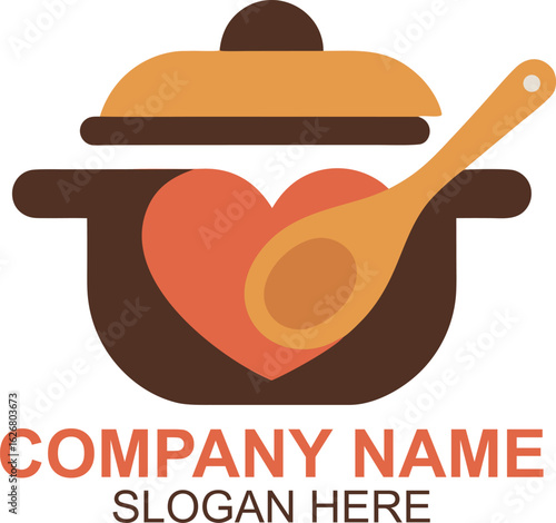 Heartwarming Cooking Pot with Spoon and Healthy Food Concept for Restaurant Business