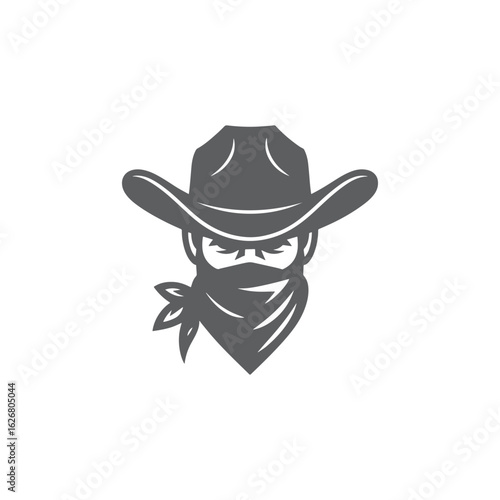 Unique cowboy logo Modern and minimalist vector and abstract logo