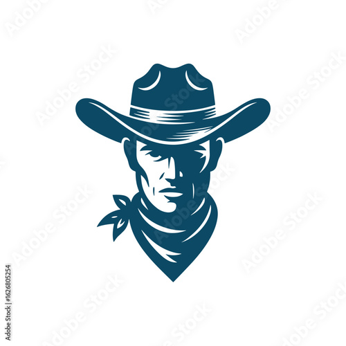 Unique cowboy logo Modern and minimalist vector and abstract logo