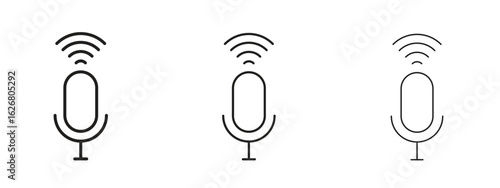 Voice control icon. Hand drawn minimalism style vector illustration