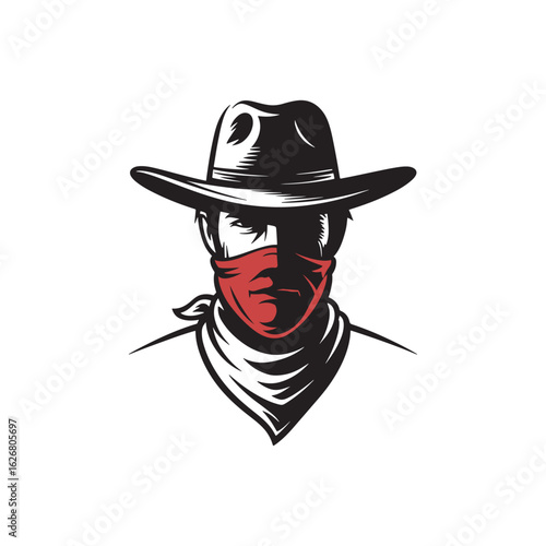 Unique cowboy logo Modern and minimalist vector and abstract logo