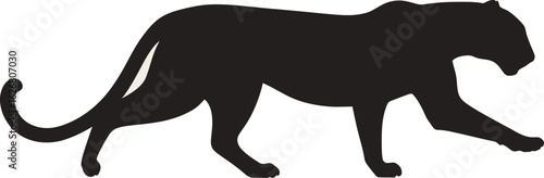 Vector art of silhouette of a panther walking gracefully is a striking and elegant animal illustration perfect for various design applications