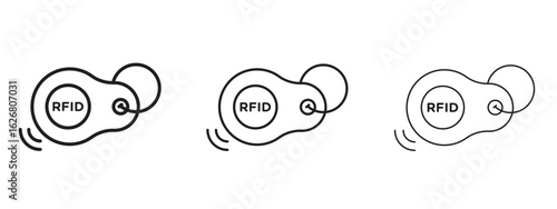 RFID key tag icon. Hand drawn minimalism style vector illustration