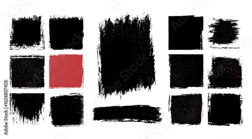 Creative rough brush stroke and hand-drawn grunge square frame collection for abstract design, artistic borders, and modern graphics. Ideal for raw, edgy, and textured visual elements.