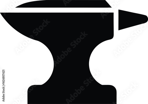 Minimalist anvil icon silhouette vector on white background