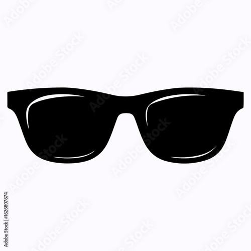 Glasses Flat Icon Symbol, Isolated Silhouette Black Glasses Design, Glasses Icon Artwork, Design Element Glasses Vintage Style Vector Silhouette Illustration Clothing Idea