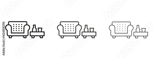 Lounge icon. Hand drawn minimalism style vector illustration