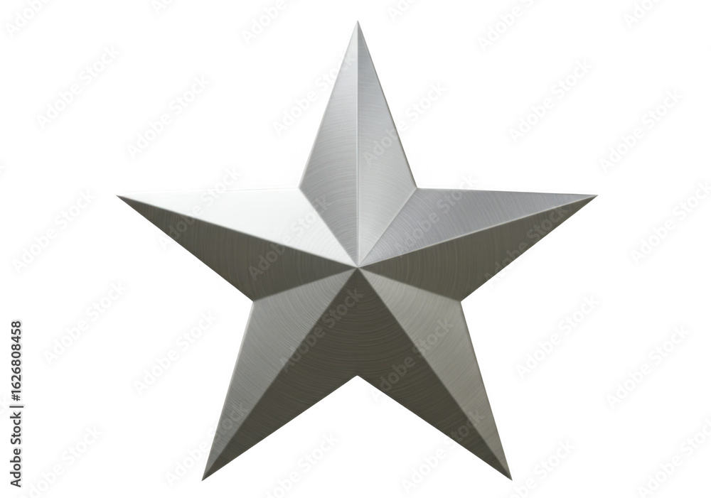 Obraz premium Silver star shape isolated on transparent background