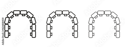 Lingual braces icon. Hand drawn minimalism style vector illustration