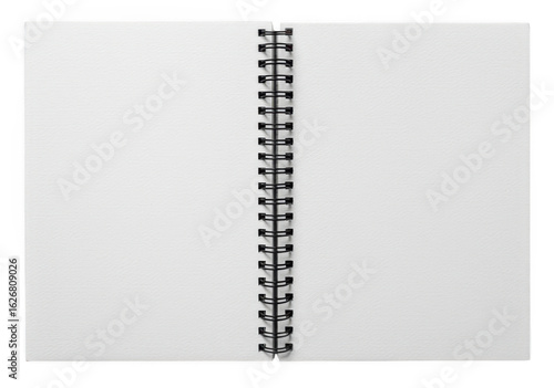 Blank spiral notebook isolated on transparent background