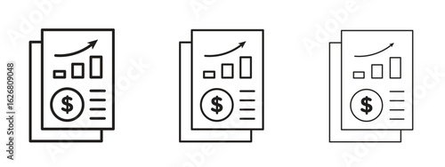 Income statement icon. Hand drawn minimalism style vector illustration