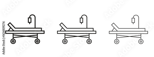 Hospital bed icon. Hand drawn minimalism style vector illustration