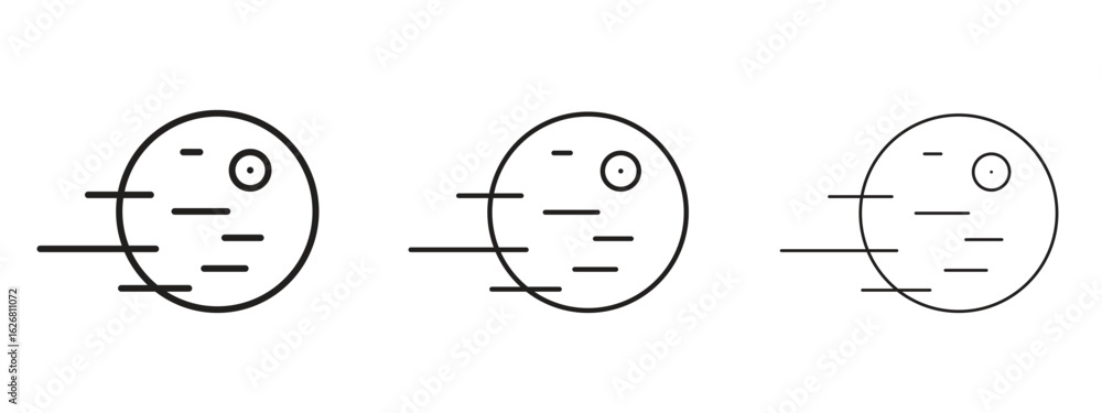 Death star icon. Hand drawn minimalism style vector illustration