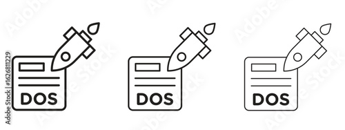 DOS icon. Hand drawn minimalism style vector illustration