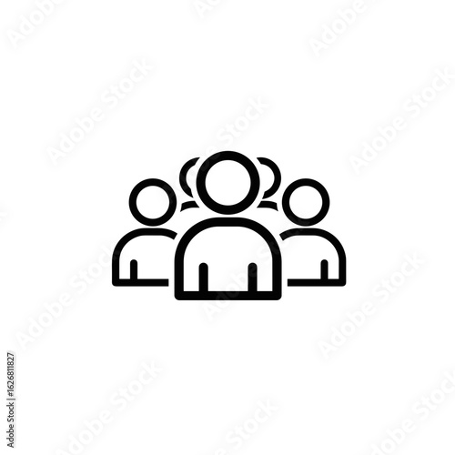 Group of people outlined in simple graphic design style  