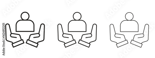 Child custody icon. Hand drawn minimalism style vector illustration