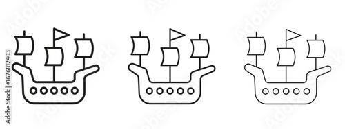 Caravel icon. Hand drawn minimalism style vector illustration