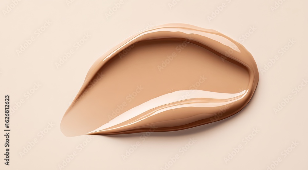 Fototapeta premium Beige foundation smear on light background
