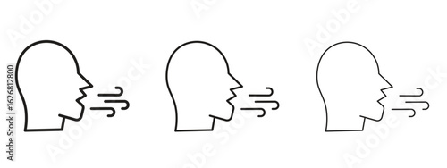 Breath icon. Hand drawn minimalism style vector illustration
