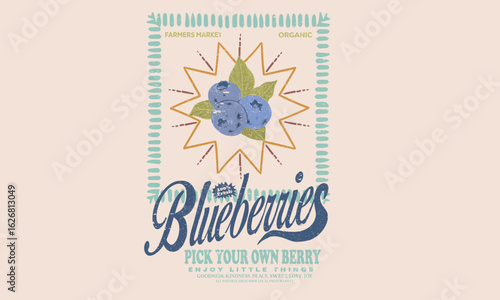  Blueberries fruit artwork. Organic food artwork for for t-shirt. Fresh Blueberries fruit print. Fruit club print design. Fruit local market. Organic farm poster design. 