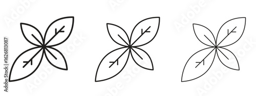 Basil icon. Hand drawn minimalism style vector illustration