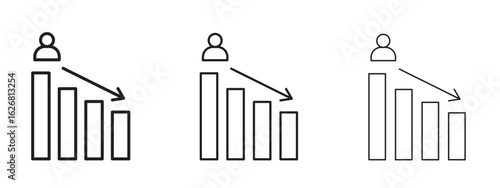 Attrition icon. Hand drawn minimalism style vector illustration