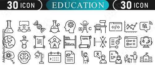 30 Learning and Teaching Icons – Editable Education Vector Pack

